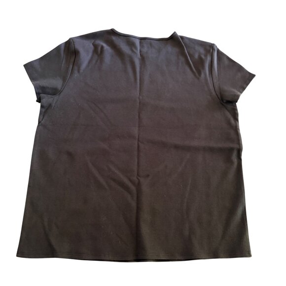 Eileen Fisher Women's 100% Cotton Classic Black Crew Neck SS Top, Size M - Picture 2 of 6